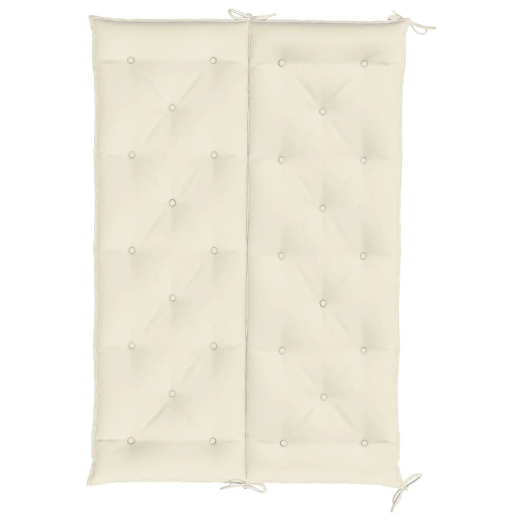 vidaXL Μαξιλάρι Πάγκου Κήπου Κρεμ Λευκό 150x(50+50)x7εκ. Ύφασμα Oxford