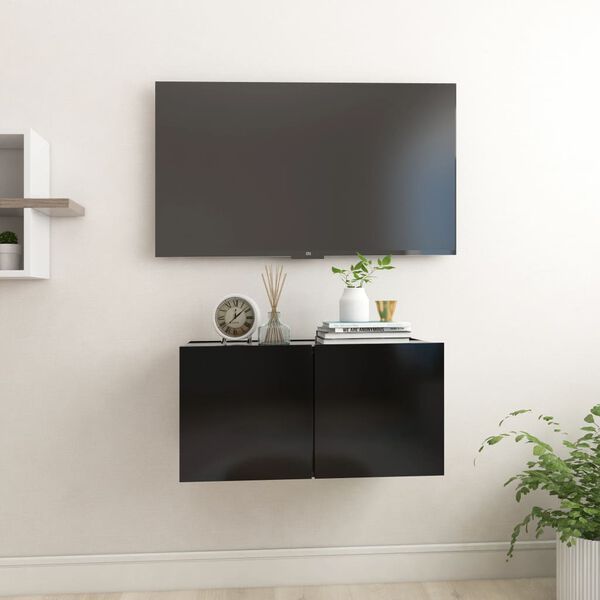 vidaXL Έπιπλο Τηλεόρασης Κρεμαστό Μαύρο 60 x 30 x 30 εκ.