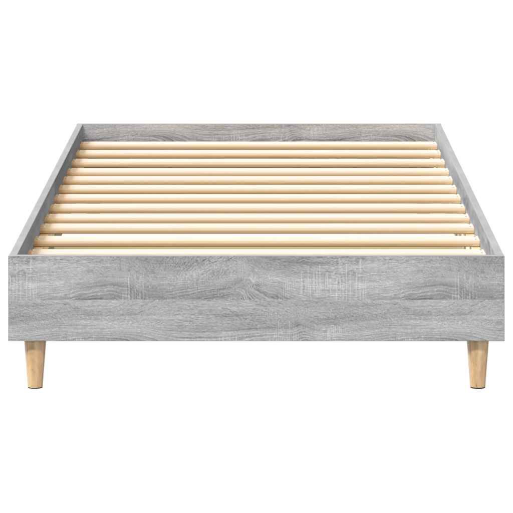 vidaXL Πλαίσιο κρεβατιού χωρίς στρώμα Γκρι Sonoma 100x200 cm