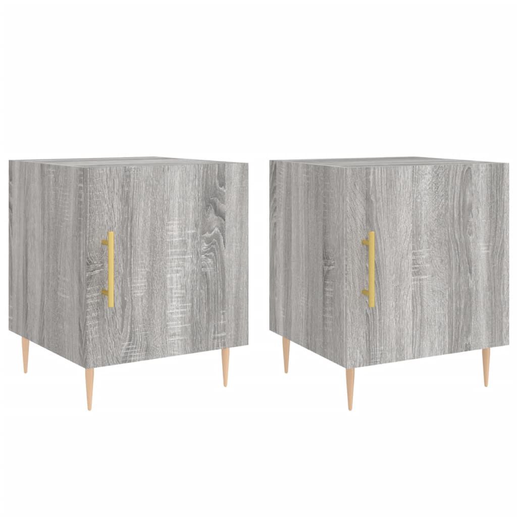 vidaXL Κομοδίνα 2 τεμ. Γκρι Sonoma 40 x 40 x 50 εκ. από Επεξεργ. Ξύλο