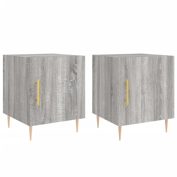vidaXL Κομοδίνα 2 τεμ. Γκρι Sonoma 40 x 40 x 50 εκ. από Επεξεργ. Ξύλο