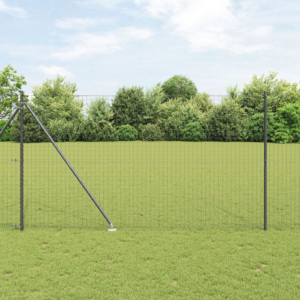 vidaXL Στήλες Φράχτη με Άκρο 26 τμχ Ø32 mm 170 cm Γαλβανισμένο Χάλυβα