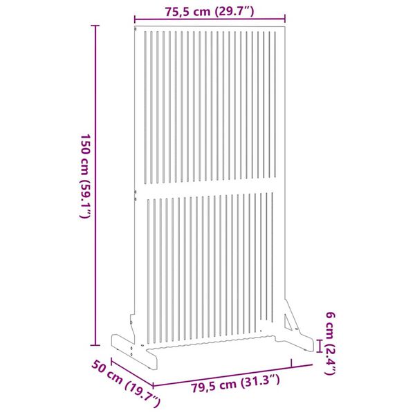 vidaXL Διαχωριστικό Ιδιωτικότητας Καστανό 79.5 x 50 x 150 εκ.
