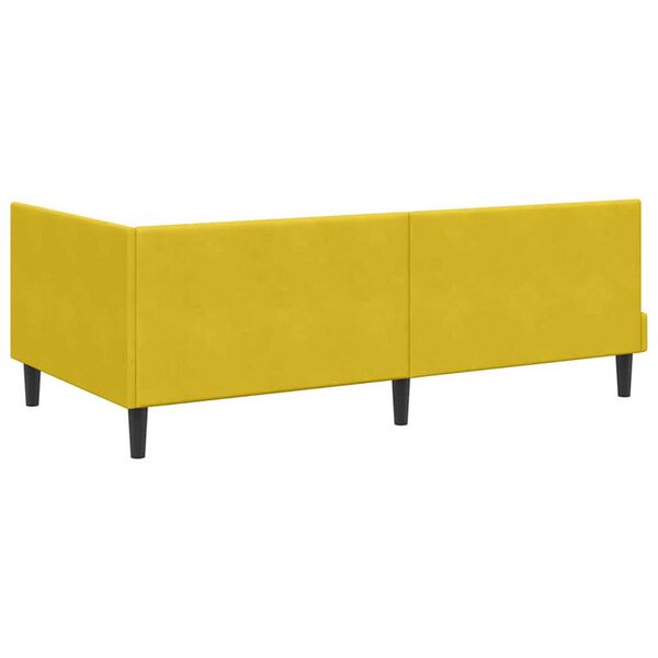 vidaXL Κρεβάτι Γωνίας με κεφαλάρι Κίτρινο 90 x 190 cm Βελούδο