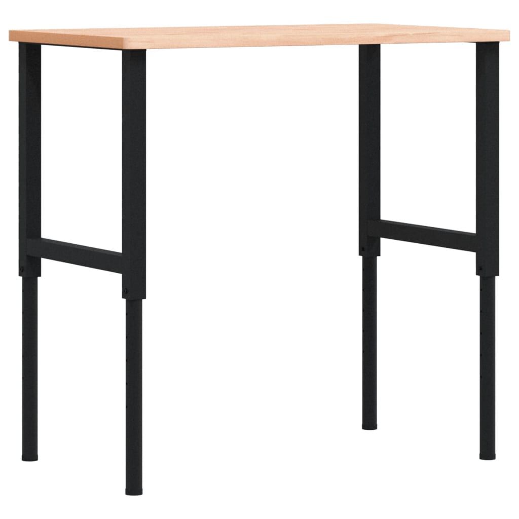 vidaXL Πάγκος Εργασίας Ορθογώνιος 100x60x(71,5-98) εκ Μασίφ Ξύλο Οξιάς