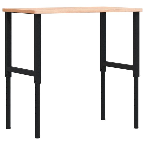 vidaXL Πάγκος Εργασίας Ορθογώνιος 100x60x(71,5-98) εκ Μασίφ Ξύλο Οξιάς