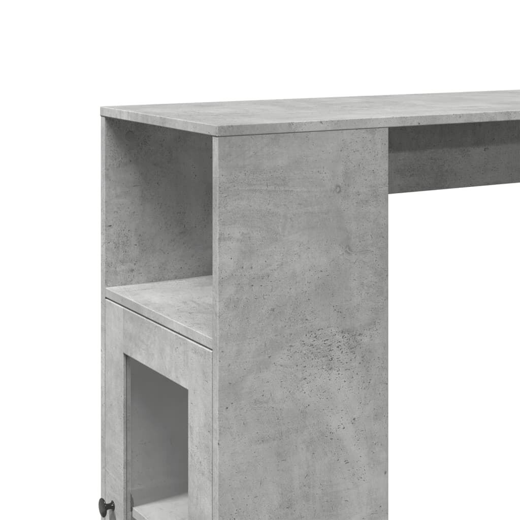 vidaXL Τραπέζι Μπαρ με Ράφια Γκρι Σκυρ. 101x40x103,5 εκ Επεξεργ. Ξύλο