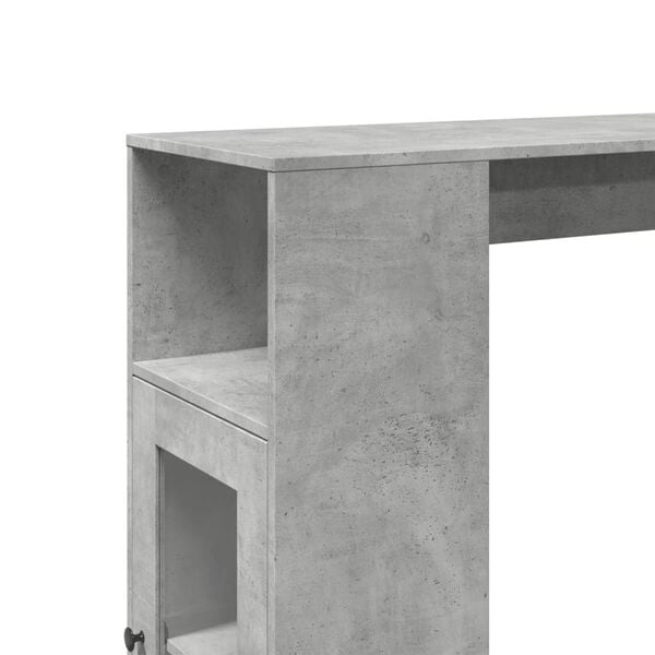 vidaXL Τραπέζι Μπαρ με Ράφια Γκρι Σκυρ. 101x40x103,5 εκ Επεξεργ. Ξύλο