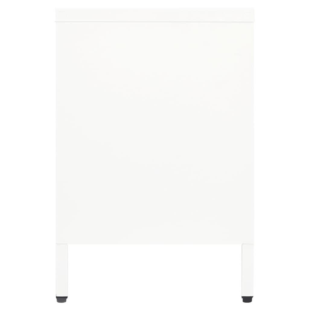 vidaXL Έπιπλο Τηλεόρασης Λευκό 105 x 35 x 52 εκ. από Ατσάλι και Γυαλί