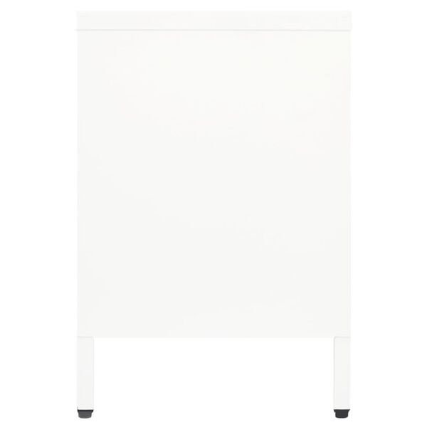 vidaXL Έπιπλο Τηλεόρασης Λευκό 105 x 35 x 52 εκ. από Ατσάλι και Γυαλί