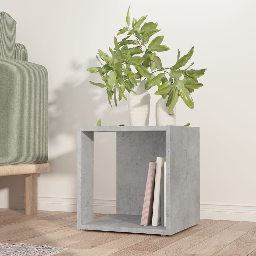vidaXL Τραπέζι Βοηθητικό Γκρι Σκυροδέματος 33x33x34,5 εκ. Επεξ. Ξύλο