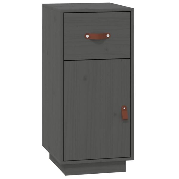 vidaXL Μπουφές Γκρι 34 x 40 x 75 εκ. από Μασίφ Ξύλο Πεύκου