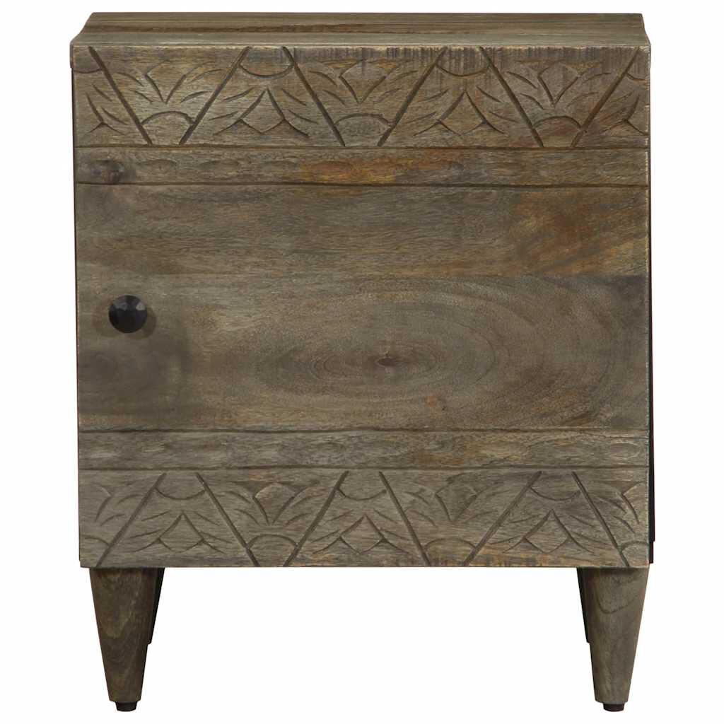 vidaXL κομοδίνο ντουλάπι ανοιχτό γκρι 40x33x46 cm μασίφ ξύλο Mango
