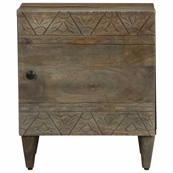 vidaXL κομοδίνο ντουλάπι ανοιχτό γκρι 40x33x46 cm μασίφ ξύλο Mango