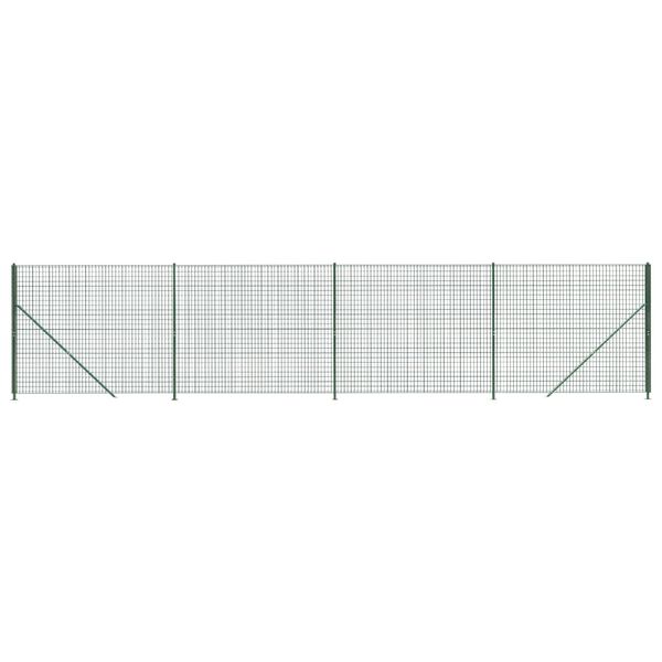 vidaXL Συρματόπλεγμα Περίφραξης Πράσινο 2x10 μ. με Βάσεις Φλάντζα