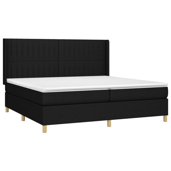 vidaXL &Kappa;&rho;&epsilon;&beta;ά&tau;&iota; Boxspring &mu;&epsilon; &Sigma;&tau;&rho;ώ&mu;&alpha; &Mu;&alpha;ύ&rho;&omicron; 200x200 &epsilon;&kappa;. &Upsilon;&phi;&alpha;&sigma;&mu;ά&tau;&iota;&nu;&omicron;
