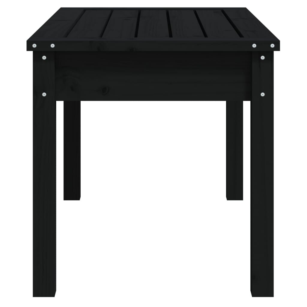 vidaXL Παγκάκι Κήπου Μαύρο 80x44x45 εκ. από Μασίφ Ξύλο Πεύκου