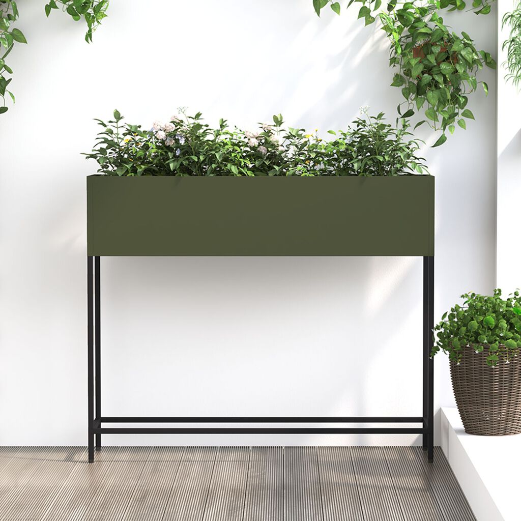 vidaXL Υψωμένος Κήπος 100x26x82 εκ Ελιά Χάλυβας