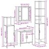 vidaXL Σετ Επίπλων Μπάνιου με ράφι 4 pcs Μαύρο 33 x 33 x 185.5 εκ