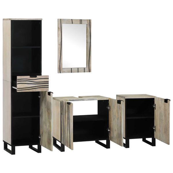 vidaXL Σετ Επίπλων Μπάνιου με συρτάρι με ράφι 4 pcs Καρυδί 38 x 33 x 160 εκ.