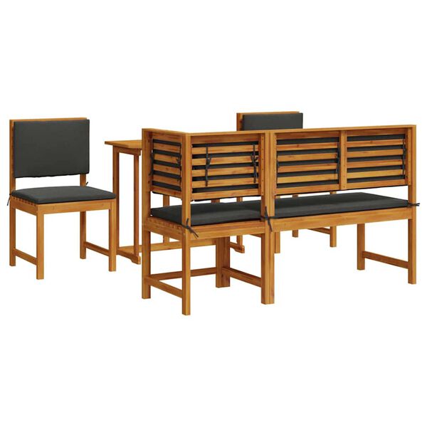 vidaXL Σετ Μπιστρό Κήπου 4 pcs Καφέ Μασίφ ξύλο ακακίας