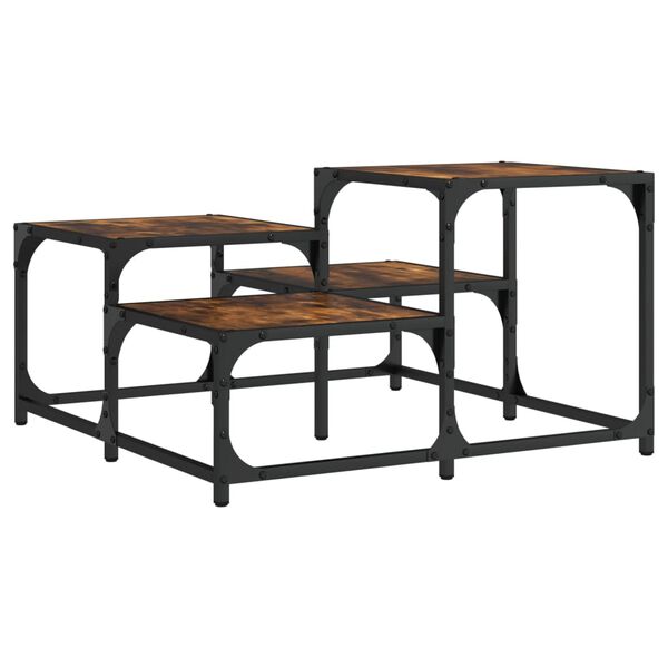 vidaXL Τραπεζάκι Σαλονιού Καπνιστή Δρυς 68 x 68 x 40 εκ. Επεξεργ. Ξύλο