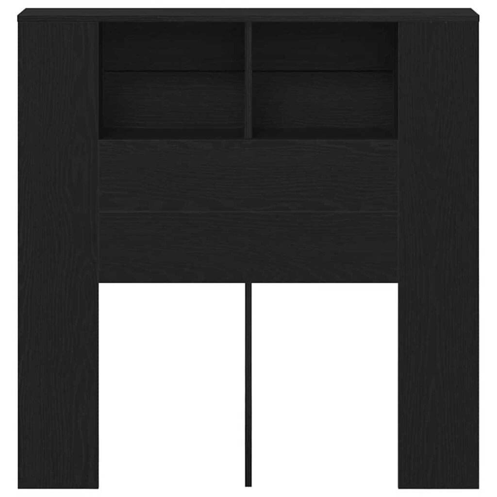vidaXL Κρεβάτι με Κεφαλάρι Μαύρη δρυς 100 x 19 x 104,5 εκ