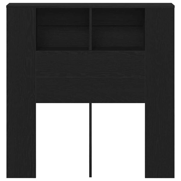 vidaXL Κρεβάτι με Κεφαλάρι Μαύρη δρυς 100 x 19 x 104,5 εκ