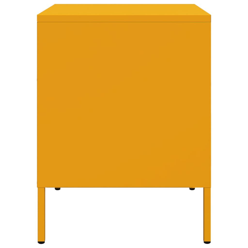 vidaXL Κομοδίνα 2 τεμ. Μουσταρδί 36x39x50,5 εκ. από Χάλυβα
