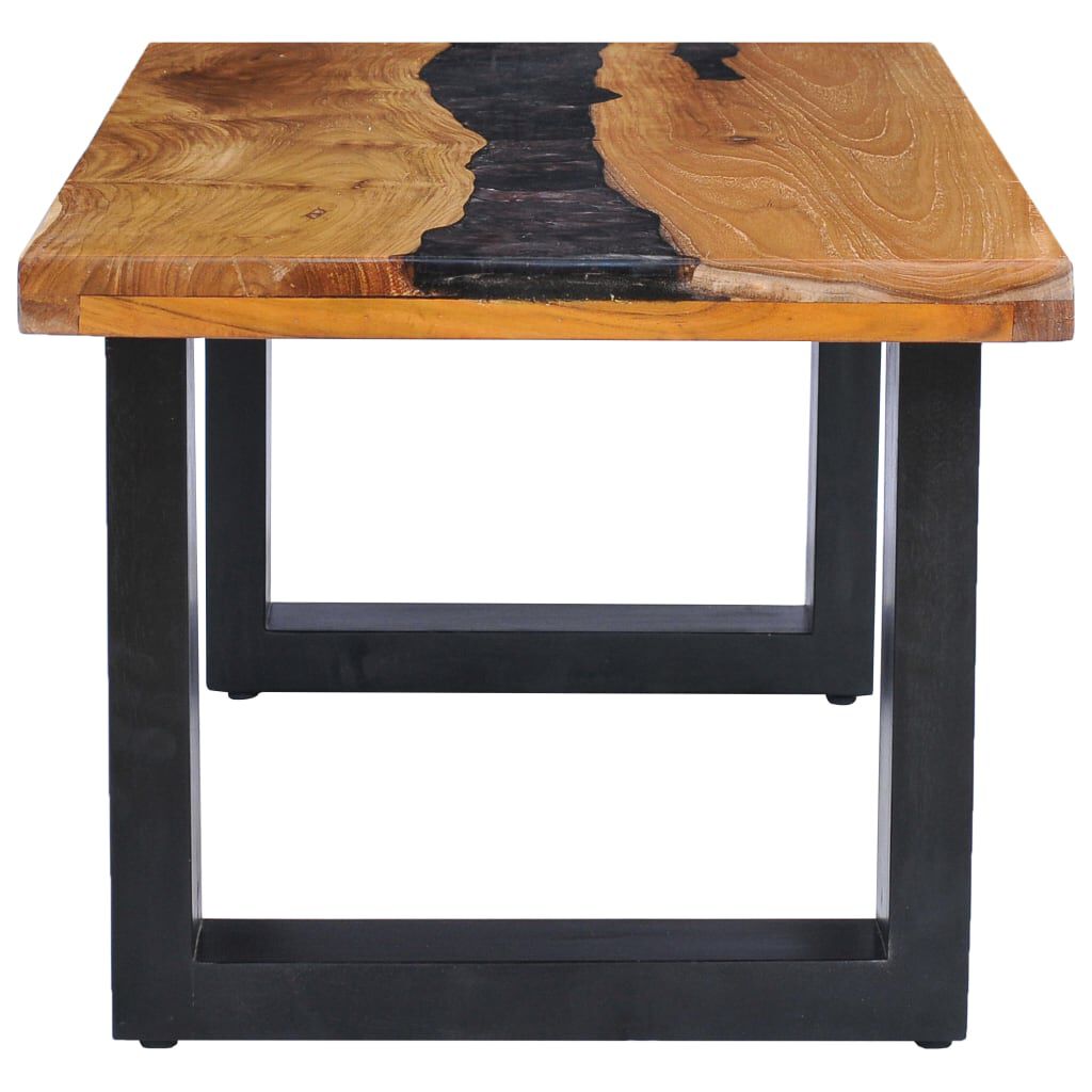 vidaXL Τραπεζάκι Σαλονιού 100x50x40 εκ. Μασίφ Ξύλο Teak / Συνθ. Ρητίνη