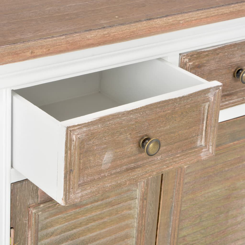 vidaXL Μπουφές Ψηλός Λευκός 60 x 30 x 80 εκ. από Μασίφ Ξύλο