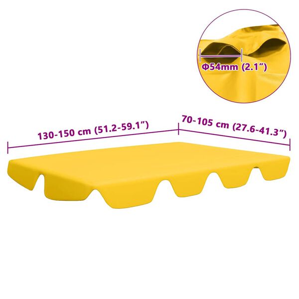 vidaXL Πανί Ανταλλακτικό για Κούνια Κήπου Κίτρινο 150/130 x 105/70 εκ.