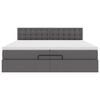 vidaXL Οθωμανικό κρεβάτι με στρώματα Γκρι 200x200cm Faux Leather