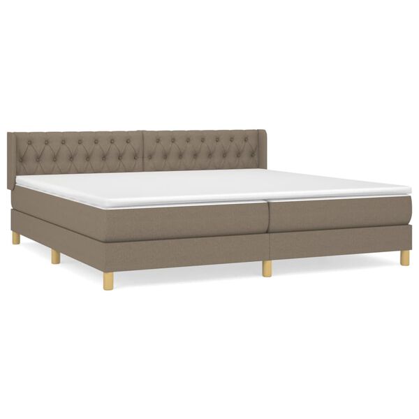 vidaXL &Kappa;&rho;&epsilon;&beta;ά&tau;&iota; Boxspring &mu;&epsilon; &Sigma;&tau;&rho;ώ&mu;&alpha; Taupe 200x200 &epsilon;&kappa;. &Upsilon;&phi;&alpha;&sigma;&mu;ά&tau;&iota;&nu;&omicron;