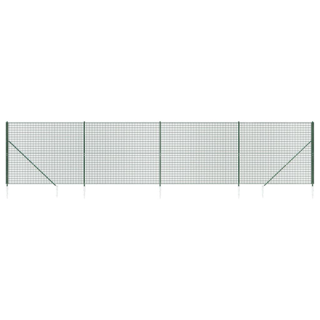 vidaXL Συρματόπλεγμα Περίφραξης Πράσινο 2,2 x 10 μ. με Καρφωτές Βάσεις