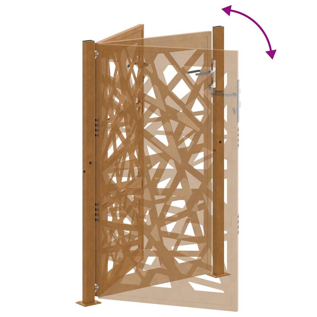 vidaXL Πύλη κήπου 105x155 cm από καιρικό χάλυβα Light Design