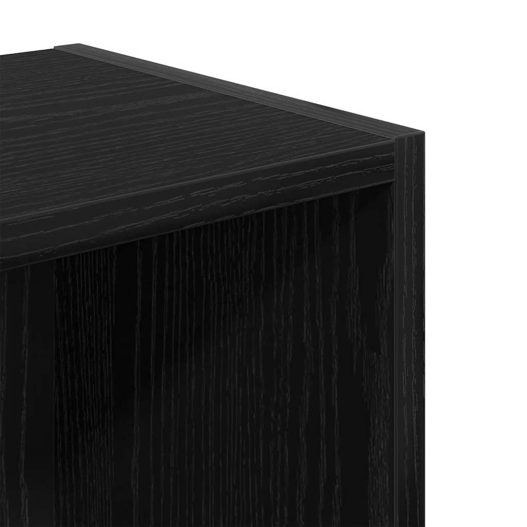 vidaXL Βιβλιοθήκη Μαύρη Δρυς 31x24x77 cm Κατασκευασμένο ξύλο