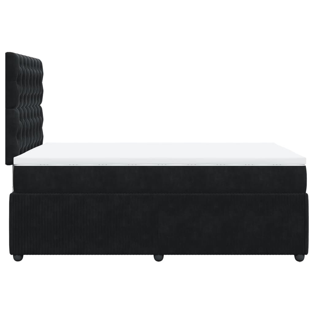vidaXL Κρεβάτι Boxspring με Στρώμα Μαύρο 120 x 200 εκ. Βελούδινο