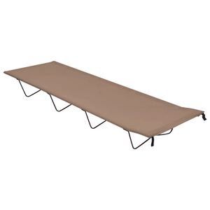 vidaXL Κρεβάτι Κάμπινγκ Χρώμα Taupe 180x60x19εκ. Ύφασμα Oxford/Ατσάλι