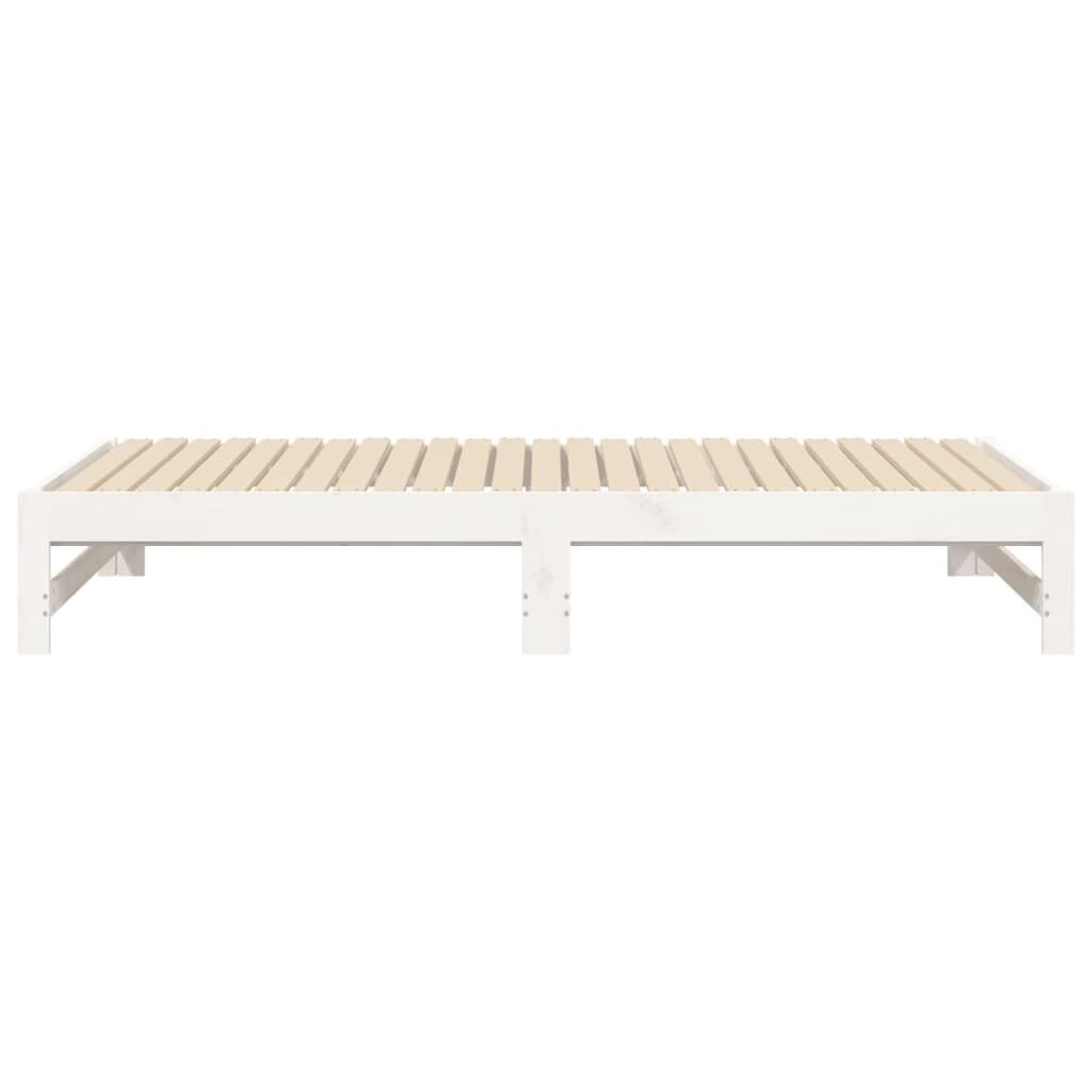 vidaXL Καναπές Κρεβάτι Συρόμενος Λευκός 2x(90x190) εκ. από Μασίφ Πεύκο