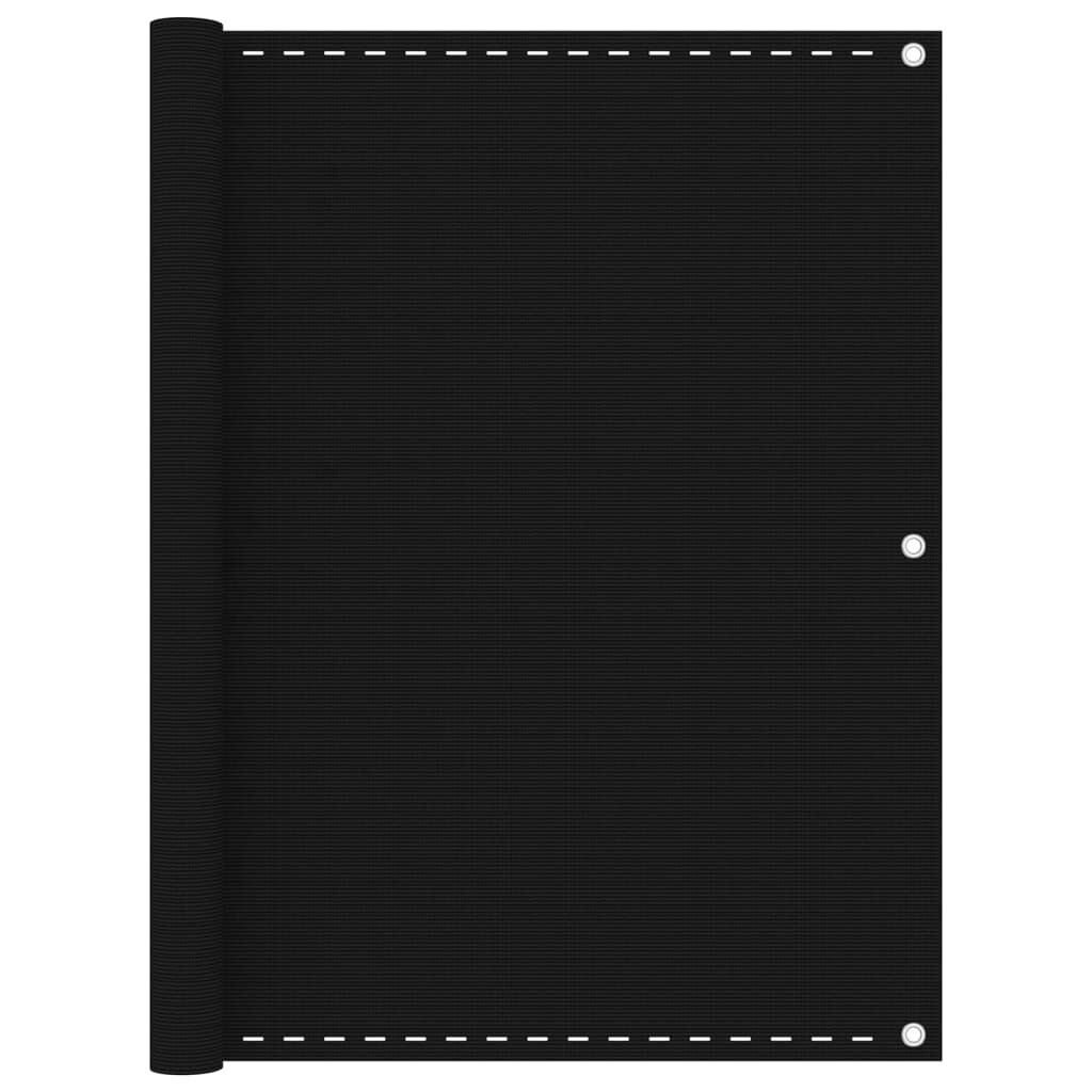 vidaXL Διαχωριστικό Βεράντας Μαύρο 120 x 400 εκ. από HDPE