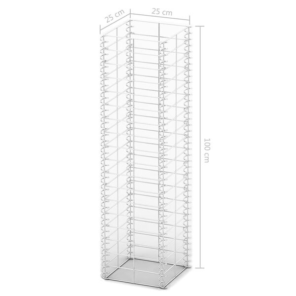 vidaXL Συρματοκιβώτια Σετ 3 τεμ. 25 x 25 x 100 εκ. Γαλβανισμένο Σύρμα