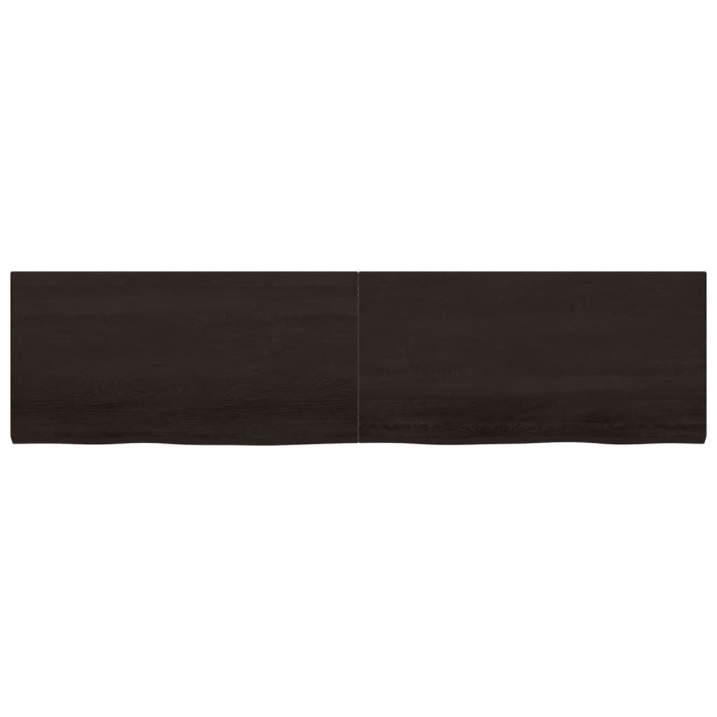 vidaXL Επιφάνεια Τραπεζιού Σκούρο Καφέ 200x50x(2-4)εκ Επεξ. Μασίφ Δρυς