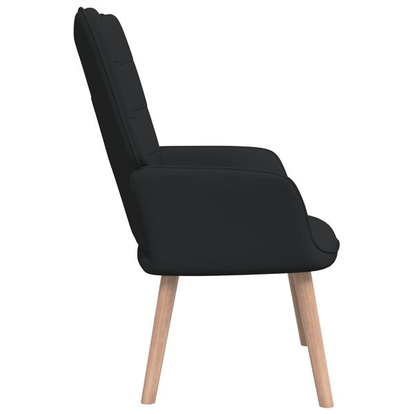vidaXL Πολυθρόνα Relax Μαύρη Υφασμάτινη με Σκαμπό
