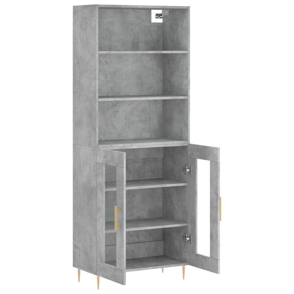 vidaXL Ντουλάπι Γκρι Σκυροδέματος 69,5x34x180 εκ. Επεξεργασμένο Ξύλο