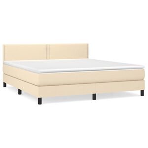 vidaXL &Kappa;&rho;&epsilon;&beta;ά&tau;&iota; Boxspring &mu;&epsilon; &Sigma;&tau;&rho;ώ&mu;&alpha; &Kappa;&rho;&epsilon;&mu; 180x200 &epsilon;&kappa;. &Upsilon;&phi;&alpha;&sigma;&mu;ά&tau;&iota;&nu;&omicron;