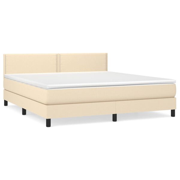 vidaXL &Kappa;&rho;&epsilon;&beta;ά&tau;&iota; Boxspring &mu;&epsilon; &Sigma;&tau;&rho;ώ&mu;&alpha; &Kappa;&rho;&epsilon;&mu; 180x200 &epsilon;&kappa;. &Upsilon;&phi;&alpha;&sigma;&mu;ά&tau;&iota;&nu;&omicron;