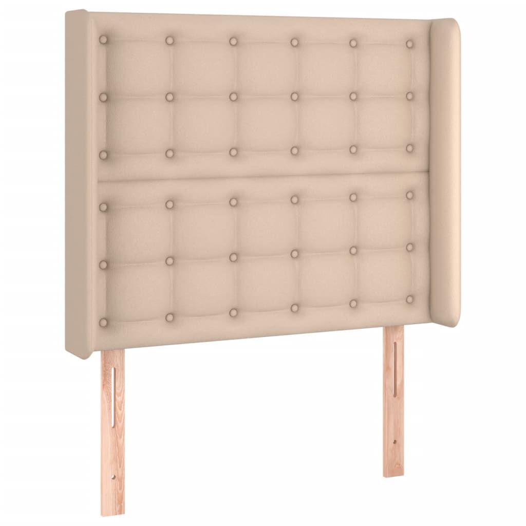 vidaXL Κρεβάτι Boxspring Στρώμα&LED Καπουτσίνο 100x200 εκ. Συνθ. Δέρμα