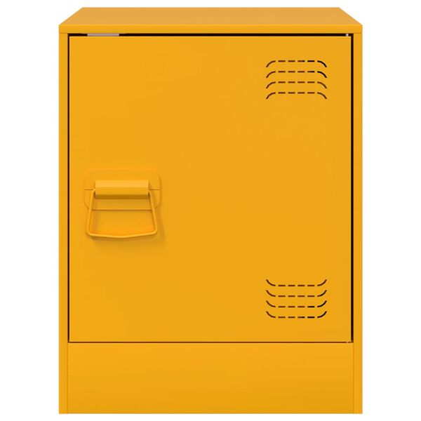 vidaXL Κομοδίνο Μουσταρδί 34,5 x 39 x 44 εκ. από Χάλυβα