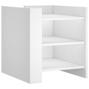 vidaXL Κομοδίνο Λευκό 45x50x50 εκ. από Επεξεργασμένο Ξύλο